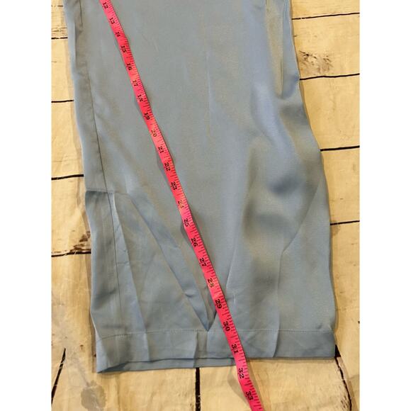 Mustard Seed Boutique Blue Jumpsuit Size Small Satin Feel Wide Leg Pastel - Picture 7 of 8